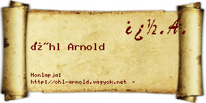 Öhl Arnold névjegykártya