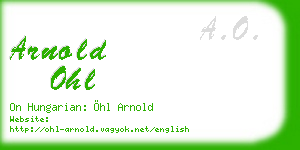 arnold ohl business card